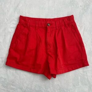 Free People High Waist Red Shorts